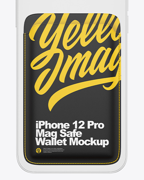 Download Iphone 12 Pro Mag Safe Wallet Mockup In Device Mockups On Yellow Images Object Mockups