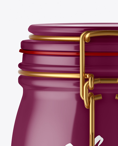 Glossy Ceramic Jar With Clamp Lid Mockup PSD #2
