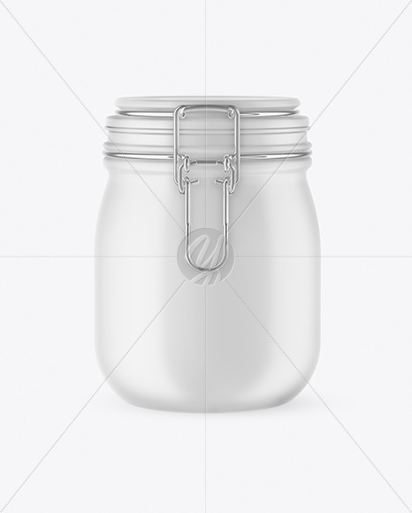 Matte Ceramic Jar With Clamp Lid Mockup PSD #1