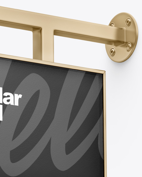 Metallic Rectangular Signboard Mockup PSD #2