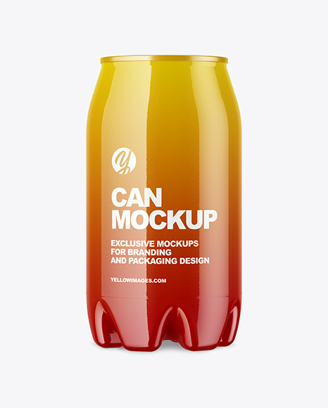Glossy PET Can Mockup