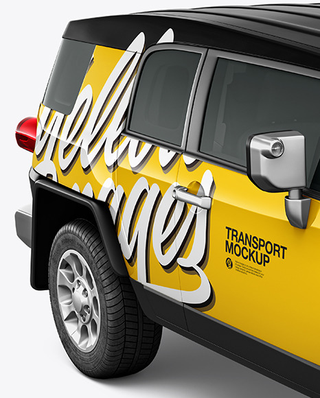 Off Road SUV Mockup   Half Side View (High Angle Shot) PSD #1