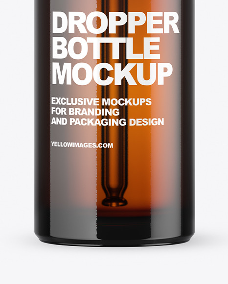 Amber Glass Dropper Bottle Mockup PSD #2