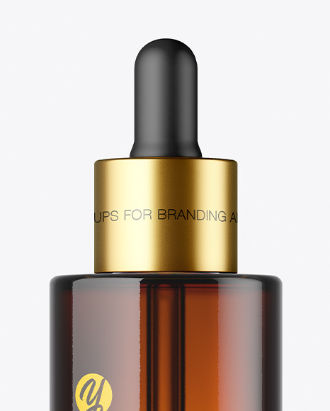 Amber Glass Dropper Bottle Mockup PSD #1
