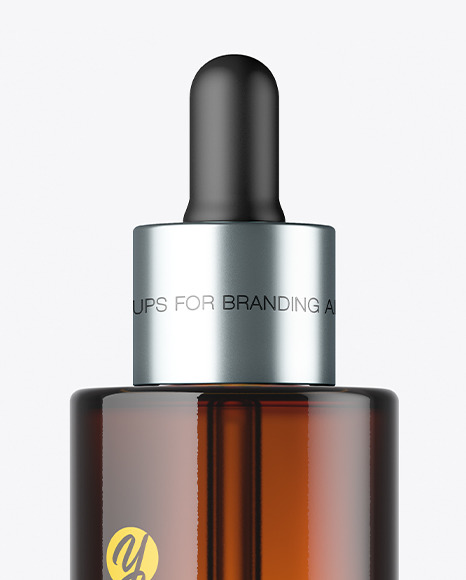 Amber Glass Dropper Bottle Mockup PSD #6