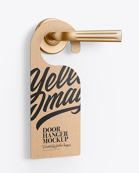 Kraft Door Hanger Mockup PSD #2