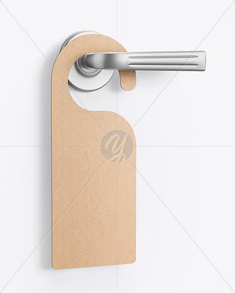 Download Kraft Door Hanger Mockup In Stationery Mockups On Yellow Images Object Mockups