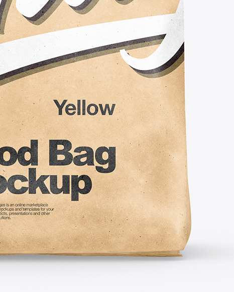 Download Kraft Food Bag Mockup In Bag Sack Mockups On Yellow Images Object Mockups