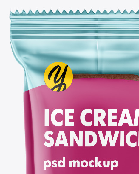 Download Ice Cream Sandwich Mockup In Flow Pack Mockups On Yellow Images Object Mockups