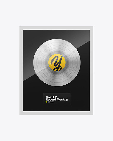 Gold LP Record Mockup PSD #2