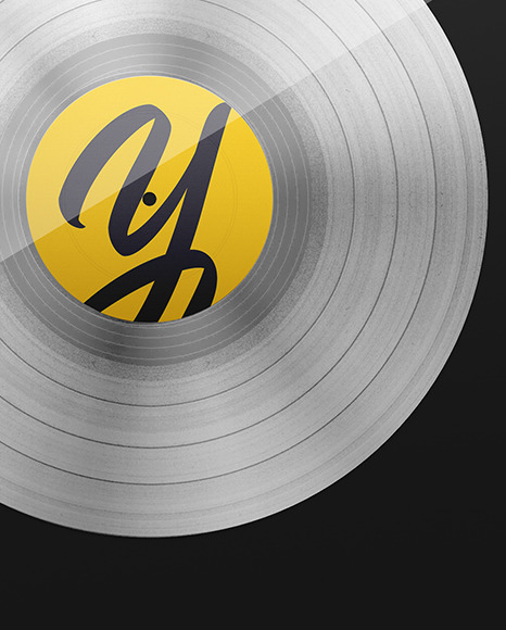 Gold LP Record Mockup PSD #1