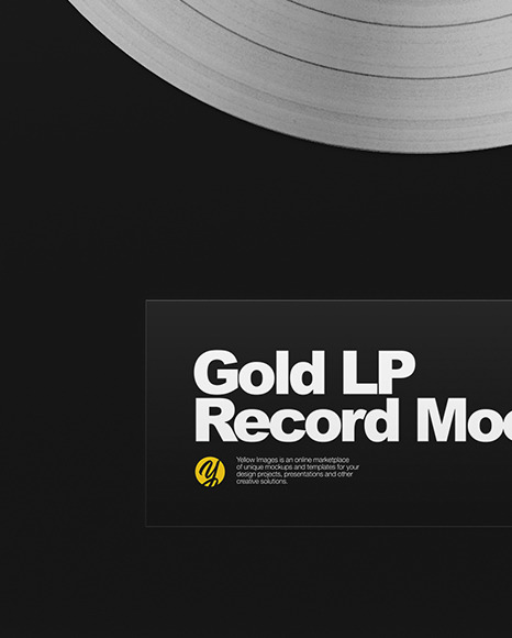 Gold LP Record Mockup PSD #6
