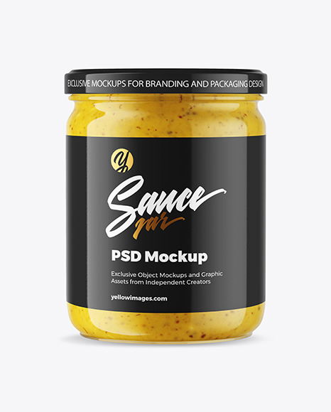 Mustard Sauce Jar Mockup