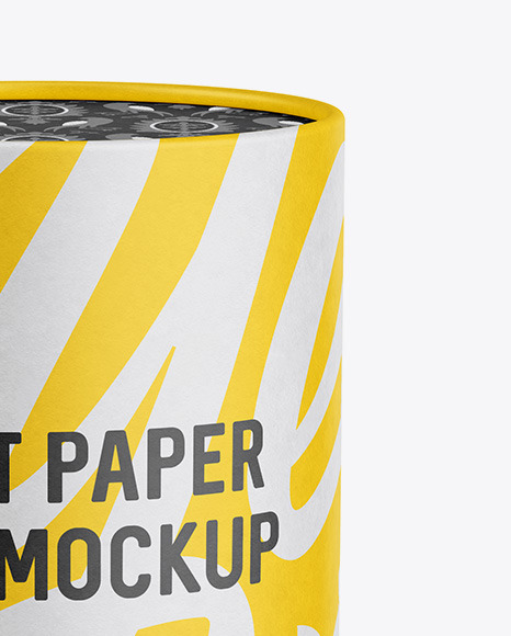 Textured Paper Tube Mockup PSD #4