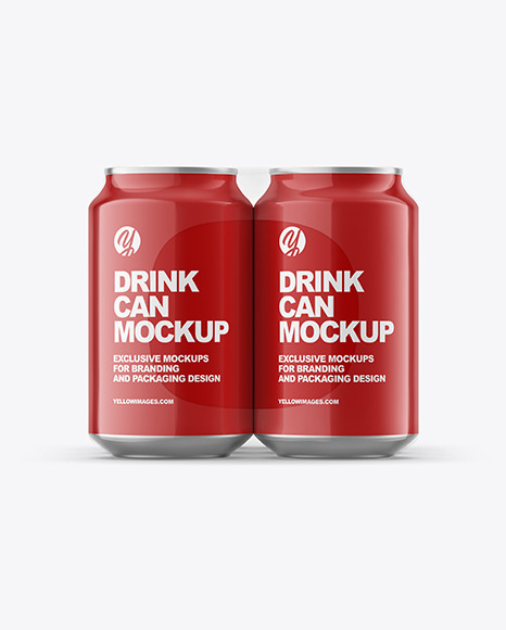 Download 6 Pack Glossy Cans Mockup In Can Mockups On Yellow Images Object Mockups