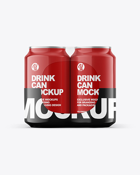 Download 6 Pack Glossy Cans Mockup In Can Mockups On Yellow Images Object Mockups