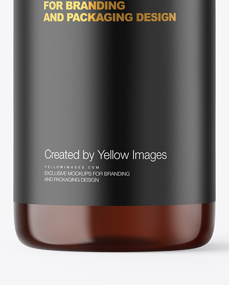 Amber Plastic Bottle Mockup PSD #1