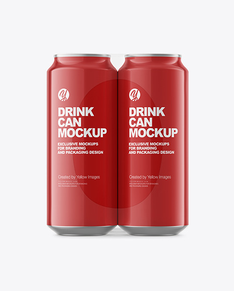 Download 6 Pack Glossy Cans Mockup In Can Mockups On Yellow Images Object Mockups