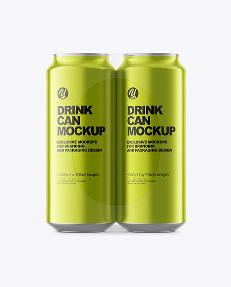 6 Pack Metallic Cans Mockup