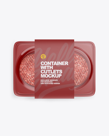 Container with Cutlets Mockup