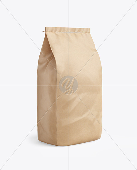 Kraft Paper Flour Bag Mockup In Bag Sack Mockups On Yellow Images Object Mockups