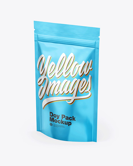 Glossy Metallic Stand Up Pouch Mockup PSD #1