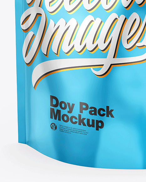 Download Glossy Metallic Stand-Up Pouch Mockup in Pouch Mockups on Yellow Images Object Mockups