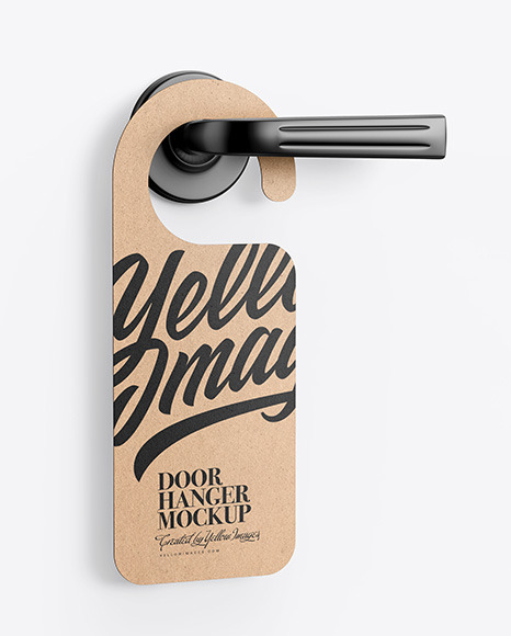 Kraft Door Hanger Mockup PSD #2