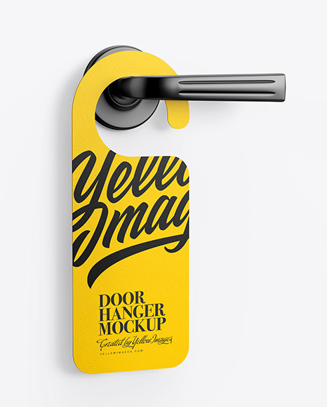 Paper Door Hanger Mockup PSD #2
