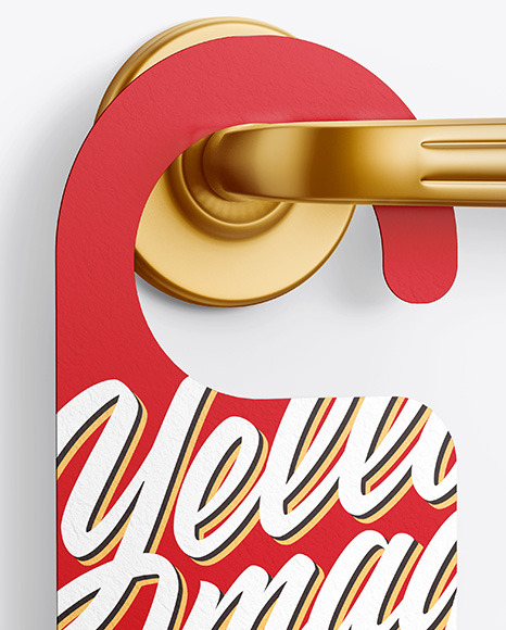 Paper Door Hanger Mockup PSD #1