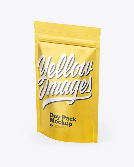 Matte Metallic Stand Up Pouch Mockup PSD #2