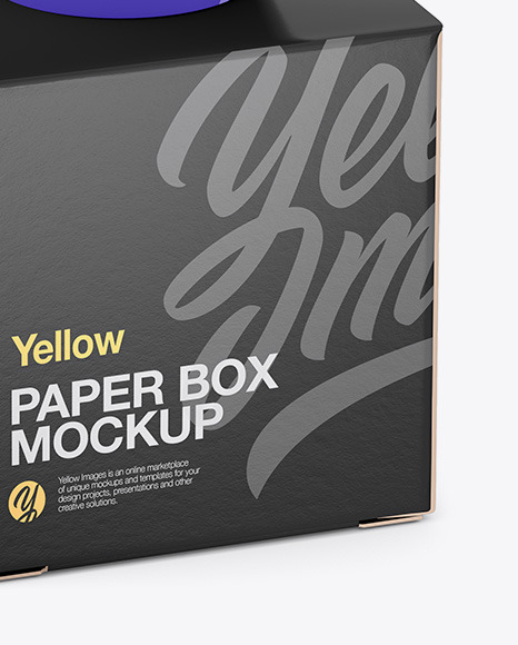 Download Matte Cosmetic Jar With Paper Box Mockup In Jar Mockups On Yellow Images Object Mockups