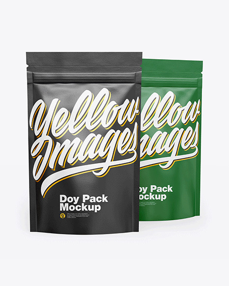 Two Textured Stand Up Pouches Mockup PSD #6