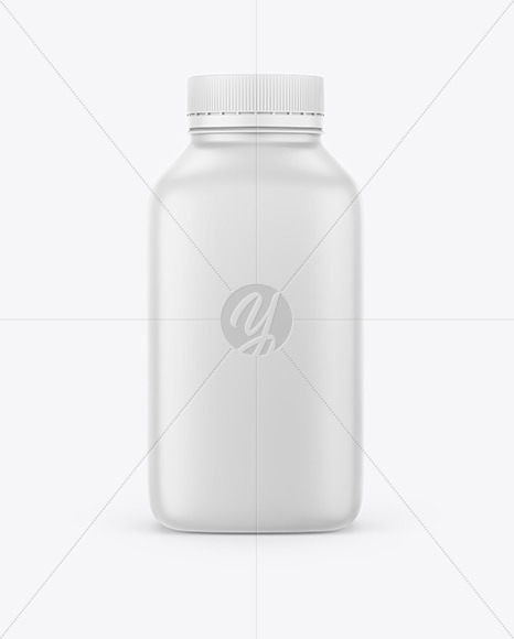 Matte Square Plastic Bottle Mockup