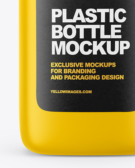 Matte Square Plastic Bottle Mockup PSD #7