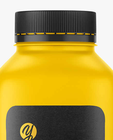 Matte Square Plastic Bottle Mockup PSD #5