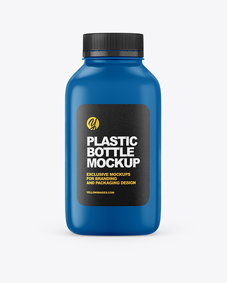 Glossy Square Plastic Bottle Mockup PSD #4