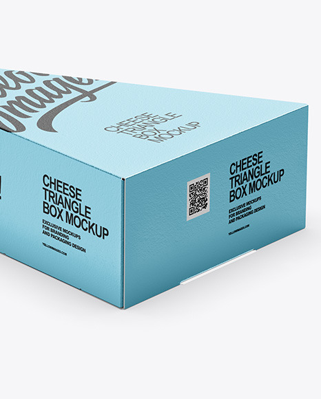 Download Matte Metallic Cheese Triangle Box Mockup in Box Mockups on Yellow Images Object Mockups