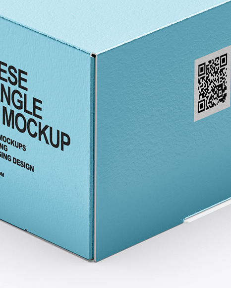 Download Matte Metallic Cheese Triangle Box Mockup in Box Mockups ...