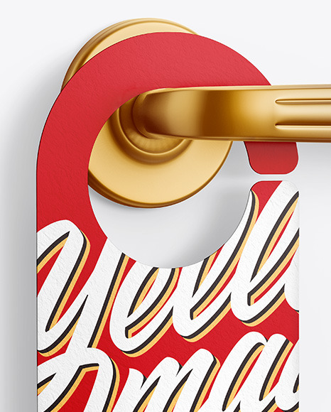 Paper Door Hanger Mockup PSD #1