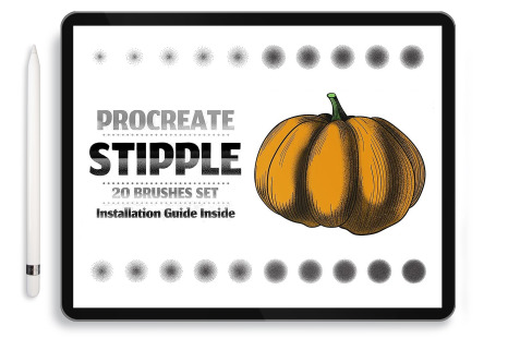 20 Stipple Procreate Brushes
