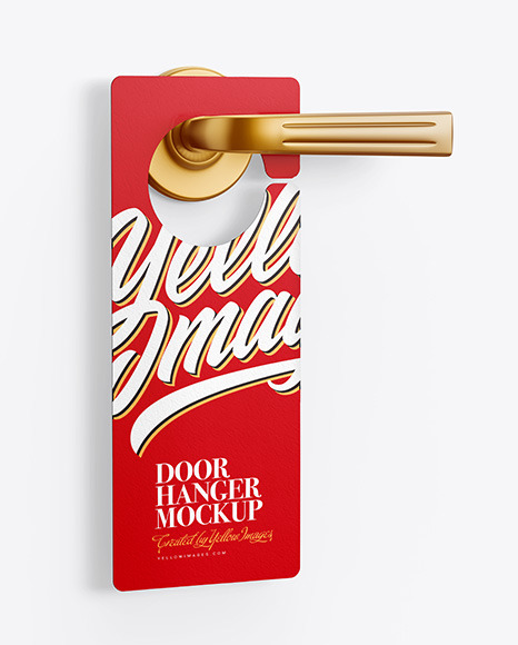 Paper Door Hanger Mockup PSD #2