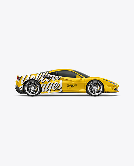 Download Sport Car Mockup Side View In Vehicle Mockups On Yellow Images Object Mockups