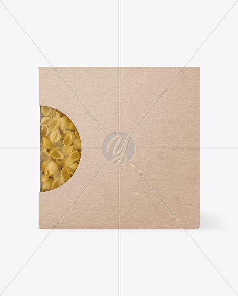 Kraft Paper Box With Conchiglie Pasta Mockup PSD #1