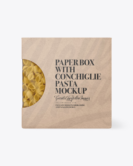 Kraft Paper Box With Conchiglie Pasta Mockup PSD #2