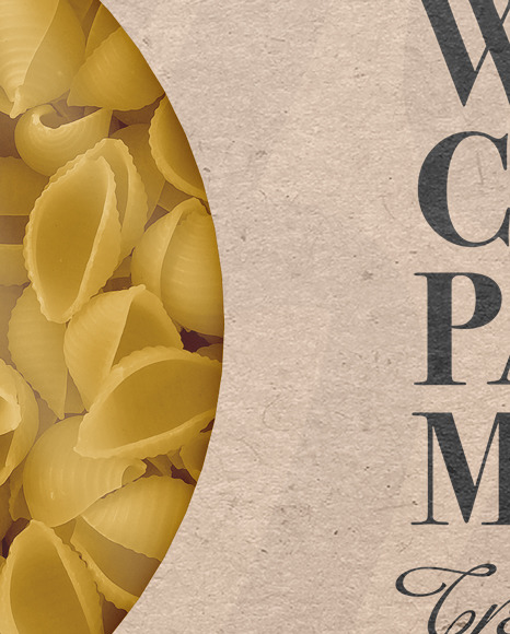 Kraft Paper Box With Conchiglie Pasta Mockup PSD #3