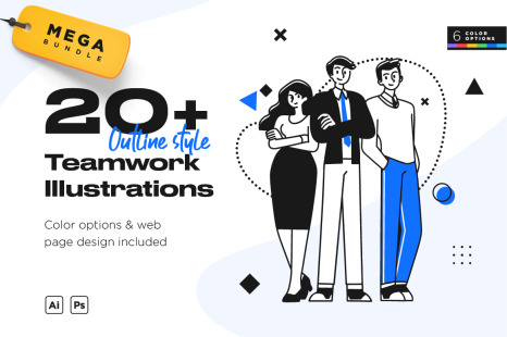 Teamwork Illustrations Set