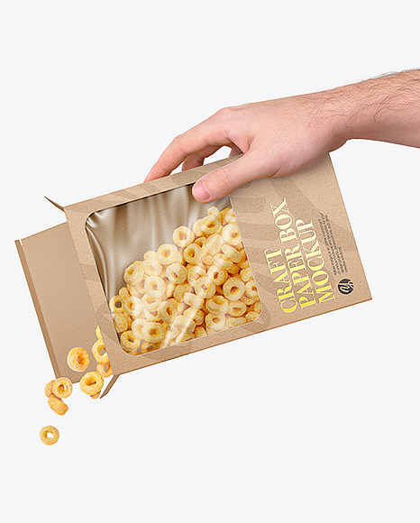Paper Box With Cereals Mockup PSD #2
