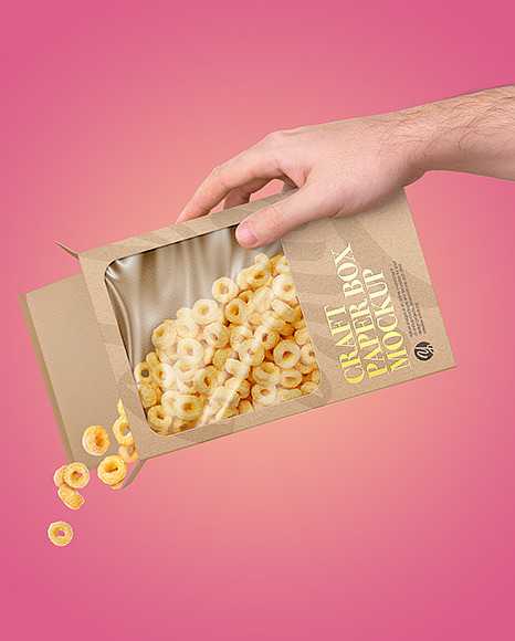 Paper Box With Cereals Mockup PSD #7