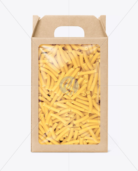 Download Kraft Box with Tortiglioni Pasta Mockup Free Mockups